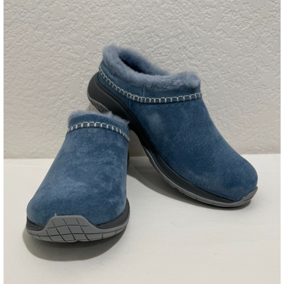 NOT AVAILABLE NIB Merrell Encore Ice 5 Clogs Suede Stonewash Blue Slip On Clogs - Picture 1 of 11